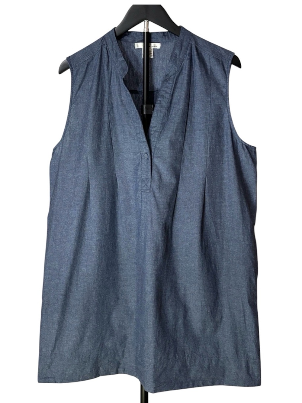 Sleeveless Tunic Dark Blue Chambray XL coastal Cottagecore Boardwalk Seaside